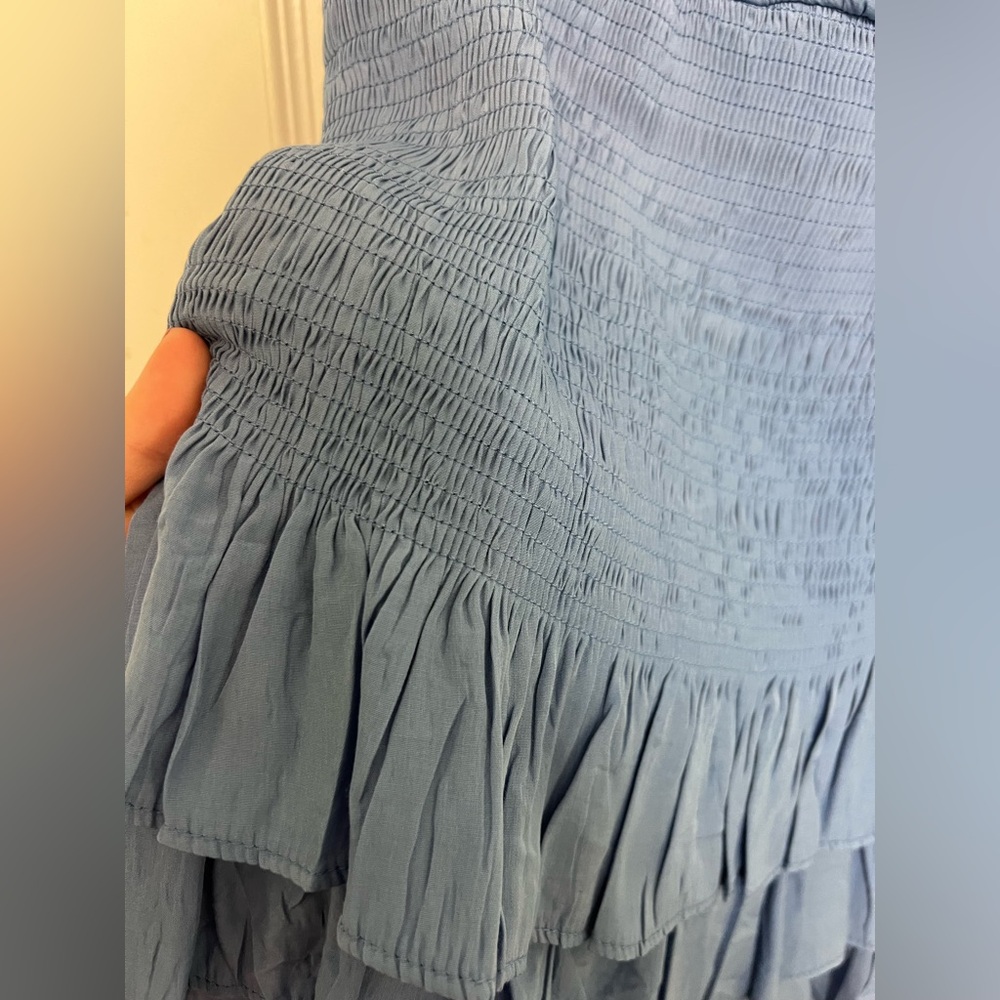 Do+Be Blue Smocked Ruffle Mini Dress - Picture 4 of 7